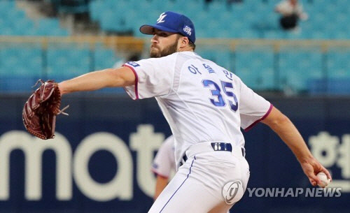 지난해 삼성 라이온즈에서 던진 팀 아델만. [연합뉴스]